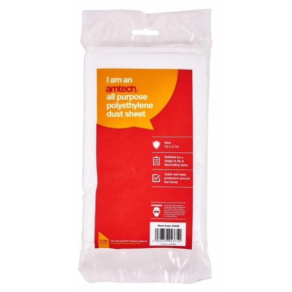 Dust Sheet 3.6m x 2.7m Polyethylene All Purpose Furniture Protect - Amtech S4935 view 2