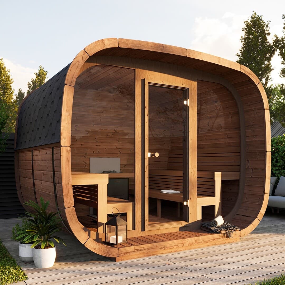The KeiCo Wellness Premium Sauna Cube - 3m x 2.4m Luxury Garden Spa - Thermowood view 2