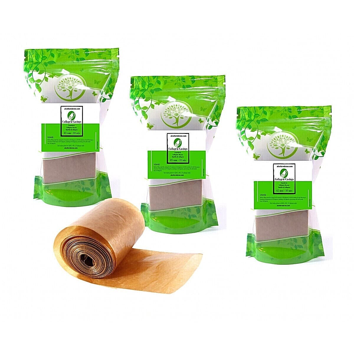Collagen Casings – 3 Pack| Protein Casing| Natural Casings| Sausage Casings