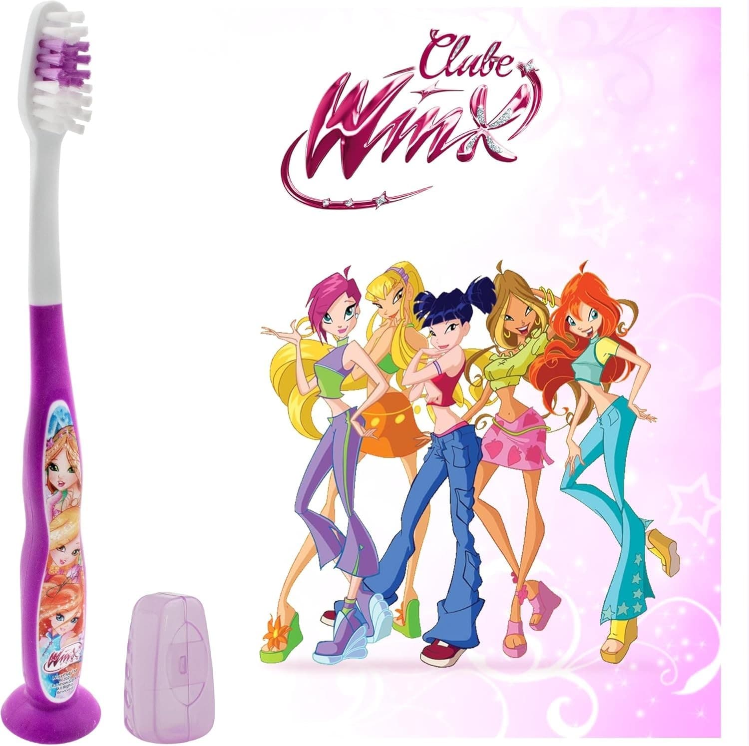 Mr. White Winx Toothbrush for Kids with Travel Cap | Pack of 6 | Ages 3+ view 2