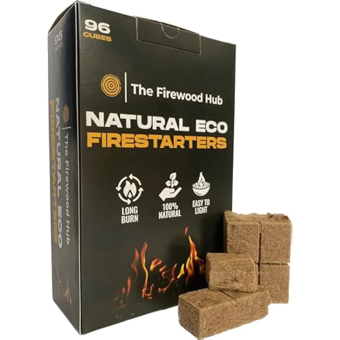 96 Eco-Friendly Natural Wood Firelighters - Sustainable Fibre Starters for Wood