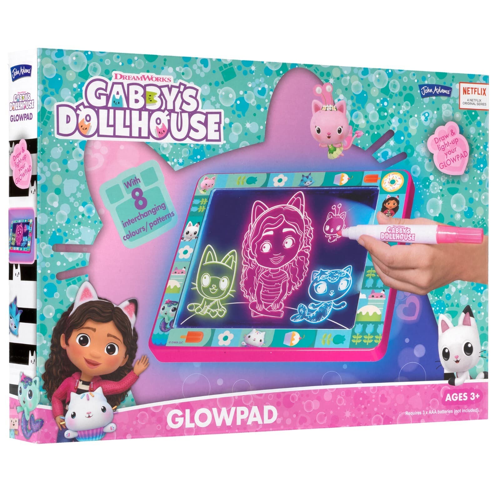 Gabby's Dollhouse GlowPad by John Adams -Age 3+ Interactive Light-Up Drawing Pad