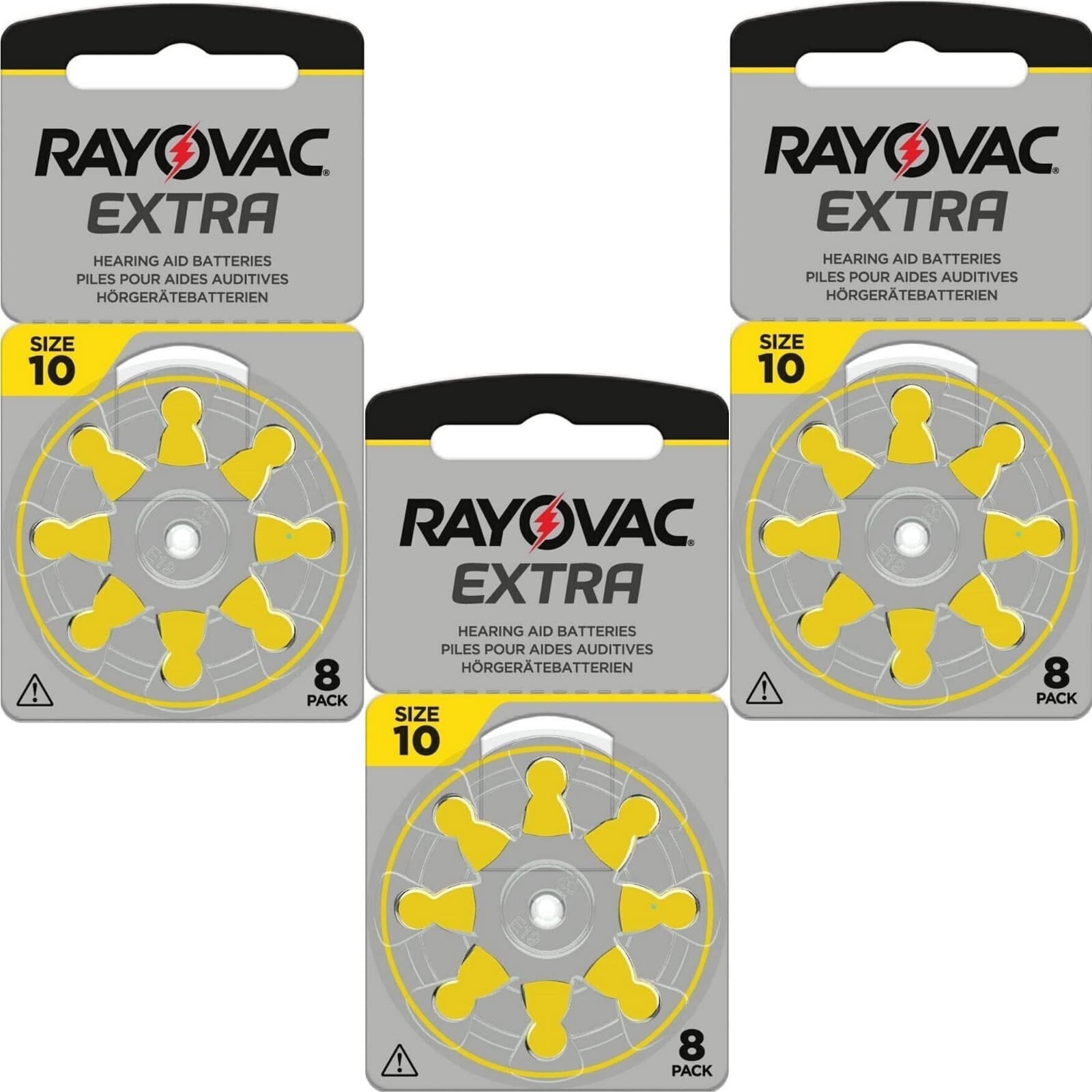 24 x Rayovac AC10 ZA10 YELLOW Hearing Aid Batteries 10 10au PR70 V10 DA230