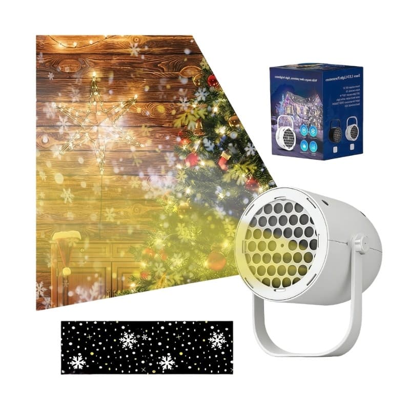 Easy Setup Angle Adjustment Snowflake Projector Light USB Holiday Decor