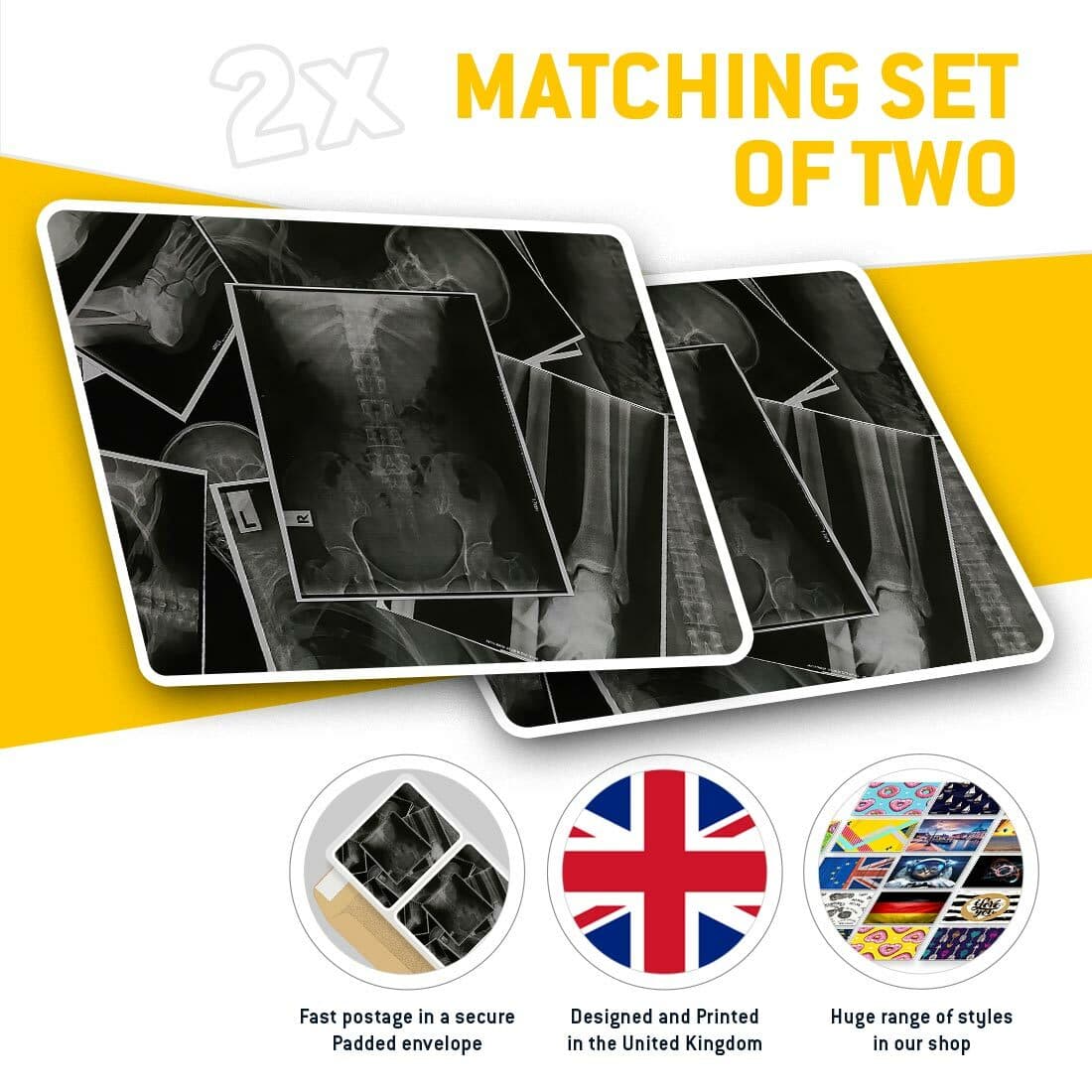 2 x Rectangle Stickers 10cm - X-Ray Spine Pelvis Doctor Radiographer #46479 view 2
