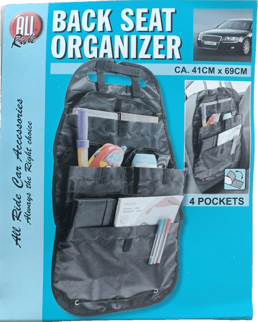 Universal Back Car Seat Organiser Folding Travel Multi Holder Van Stow Children