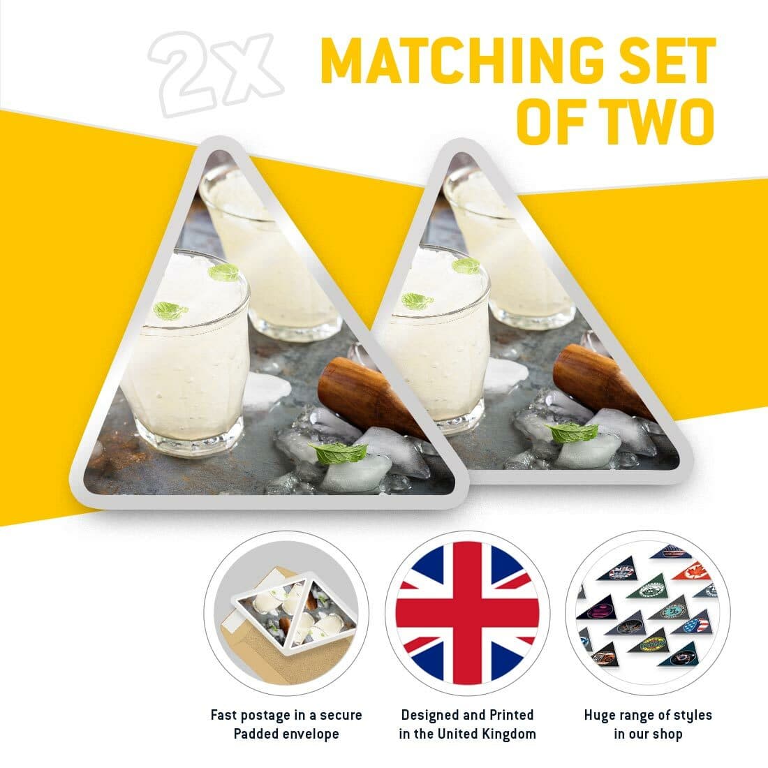 2 x Triangle Stickers  7.5cm - Margarita Cocktail Bar Club  #21123 view 2