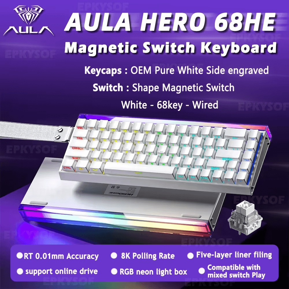 HERO 68HE Magnetic Switch Keyboard RGB Gaming Mechanical Keyboard Rapid Trigger