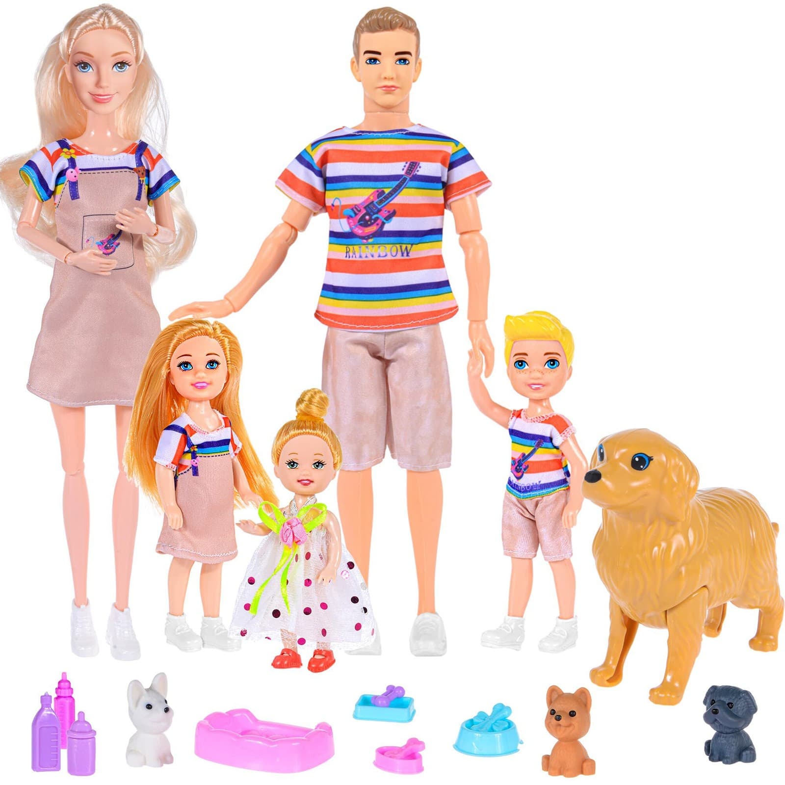 iBayda Family Dollhouse Playset – 5 Figures with Pets Included | Imaginative Kid