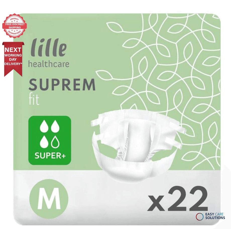 22 x Lille Suprem Fit Super Plus | Medium|Adult Incontinence Slip| 1 Pack of 22