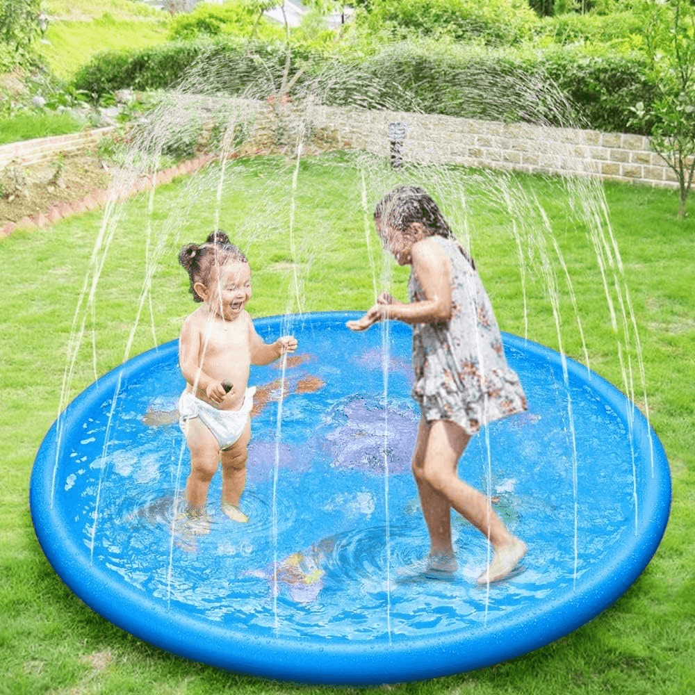 KAHEIGN 170CM Splash Water Play Mat Dolphin Tortoise Starfish Shell Crab Patt...