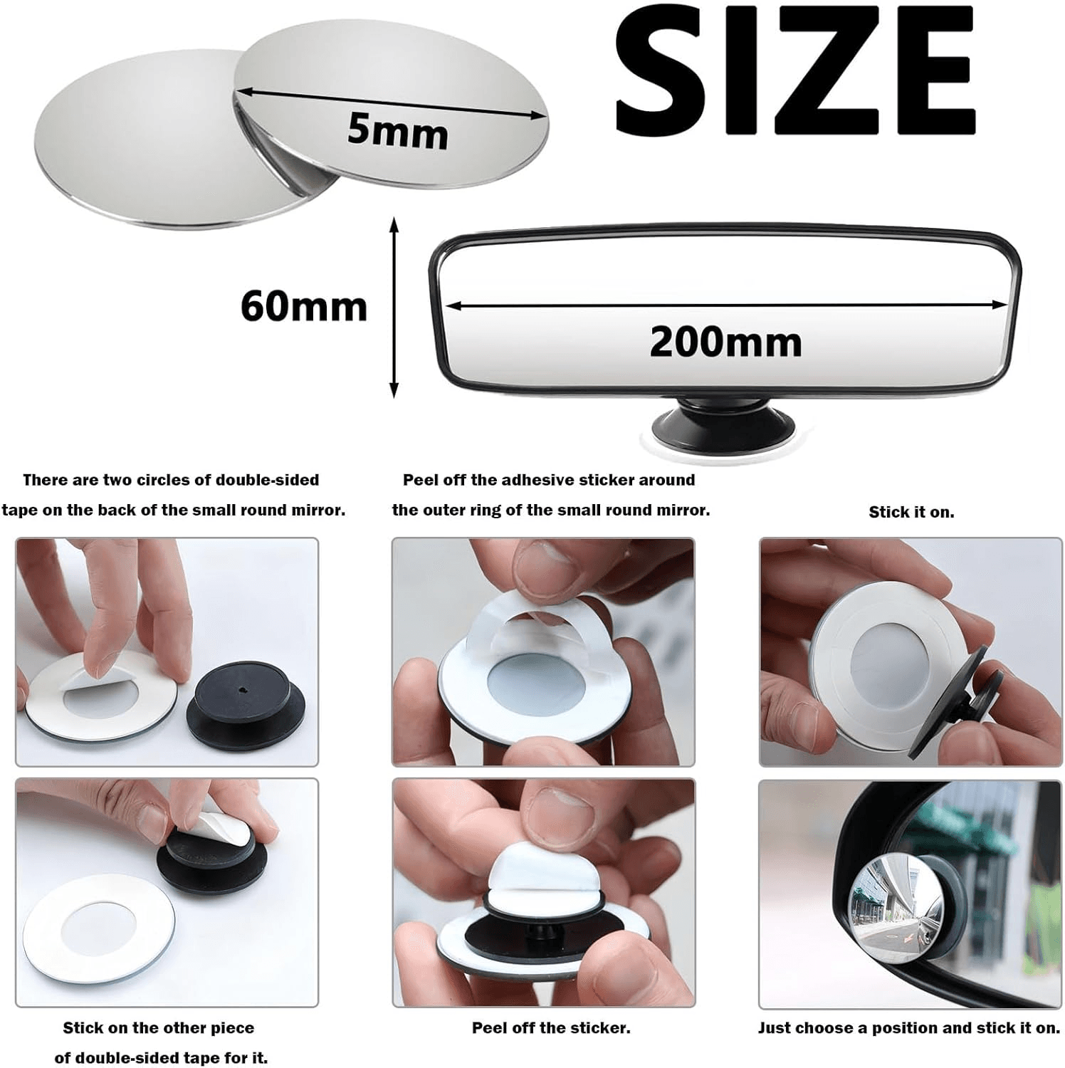 3 Pcs Rear View Mirror for Driving Test| Driving Instructor Mirror| Interior Car view 2
