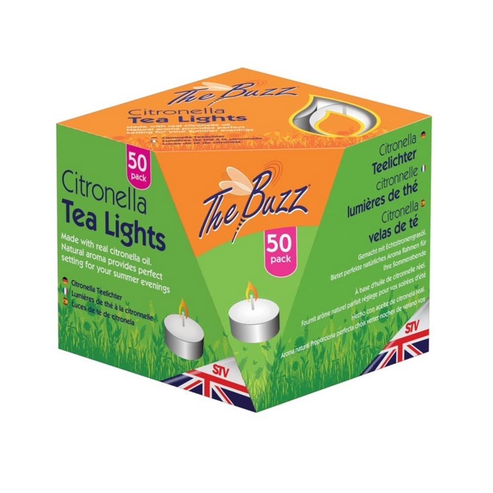 The Buzz Citronella Tea Lights18 Pack White  ST176 view 2