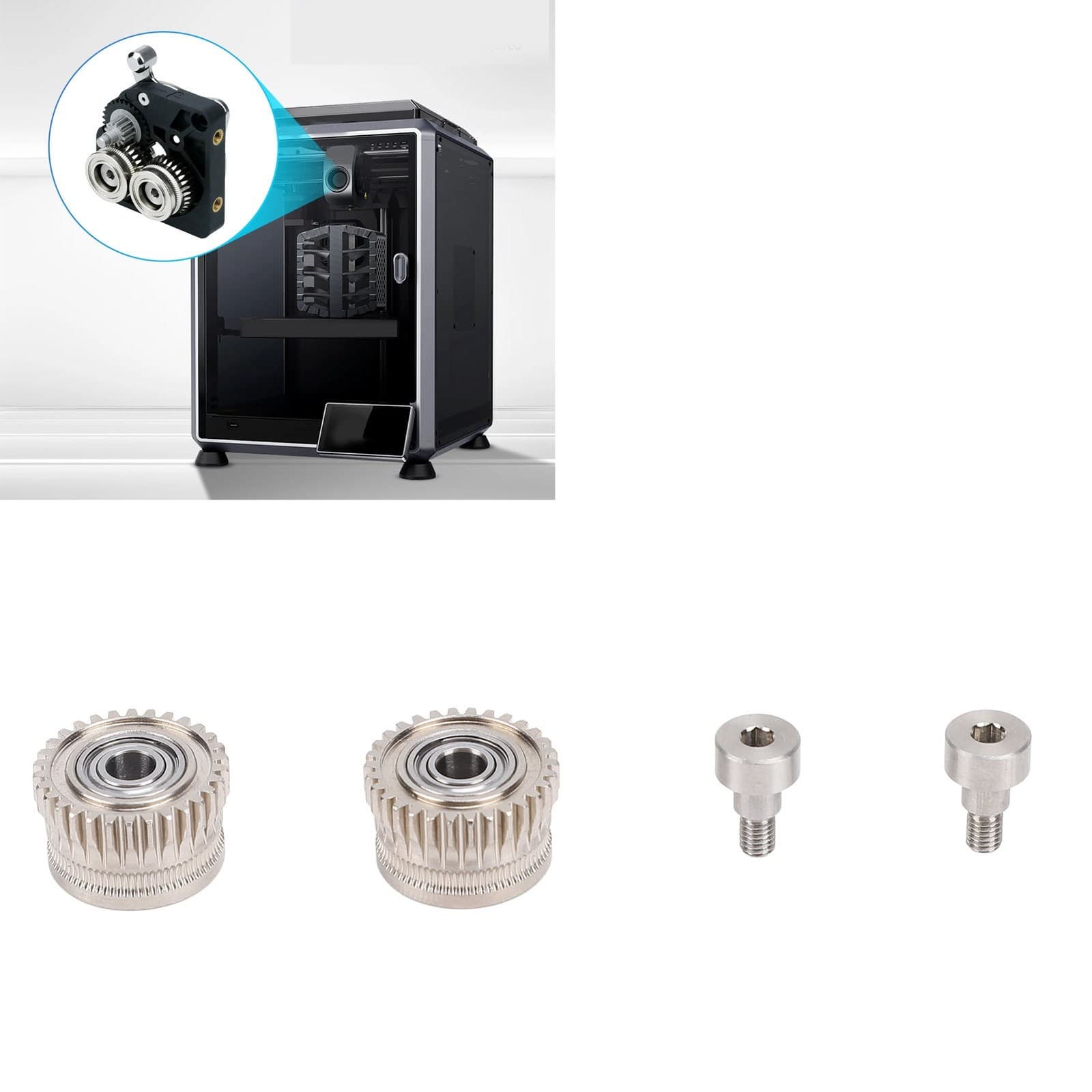 Extruder Gear Kit Set Hardened Steel Ni Plated All Metal High Hardness Replaceme