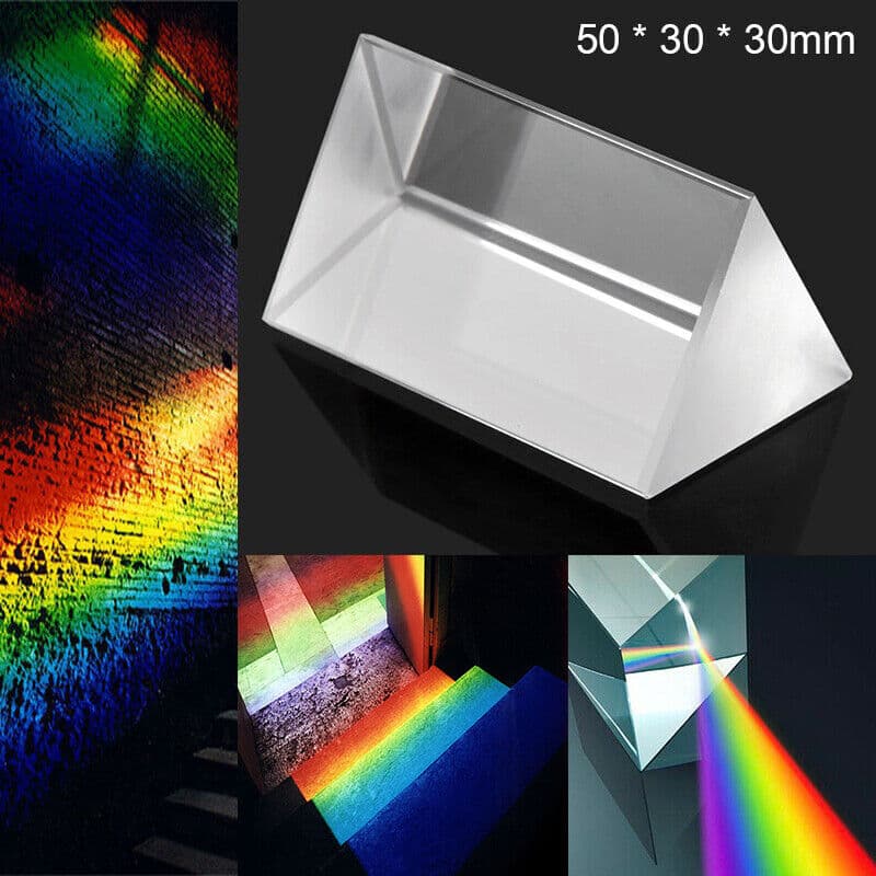 Optical Glass Prisms Crystal Triangular Prism 50*30*30mm Right Angle Isosceles
