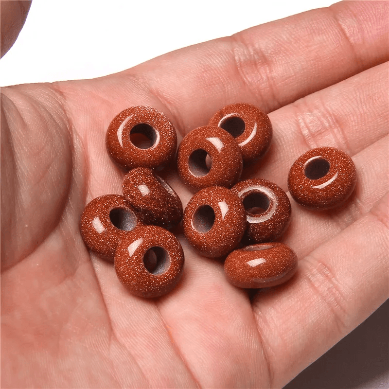 Natural Stone Big Hole Bead Pendent Abacus Shape Jewelry Accessories Natural Qua