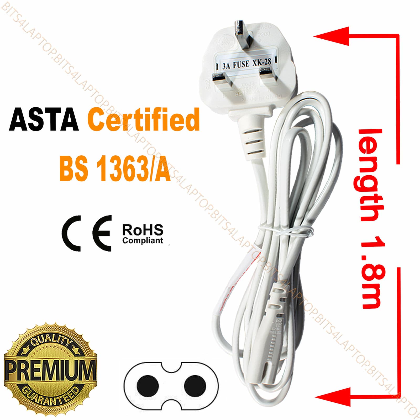 For Samsung UE37D5000PWXXU 37\" Full HD LED TV Mains Power Cable Lead UK Plug