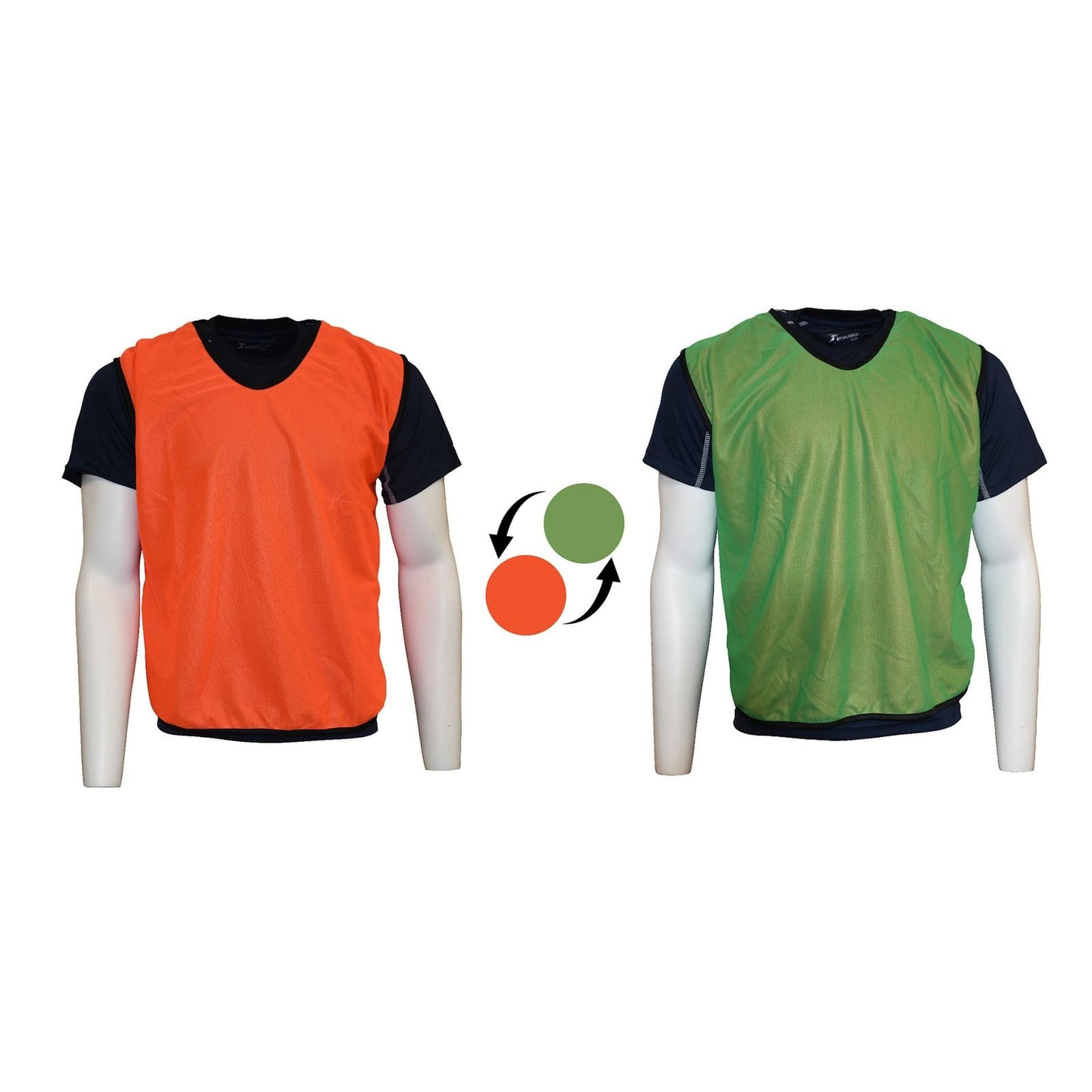 Plain Reversible Mesh Training Bib (Youth| Adult) Adult Orange/Green Adult Orang