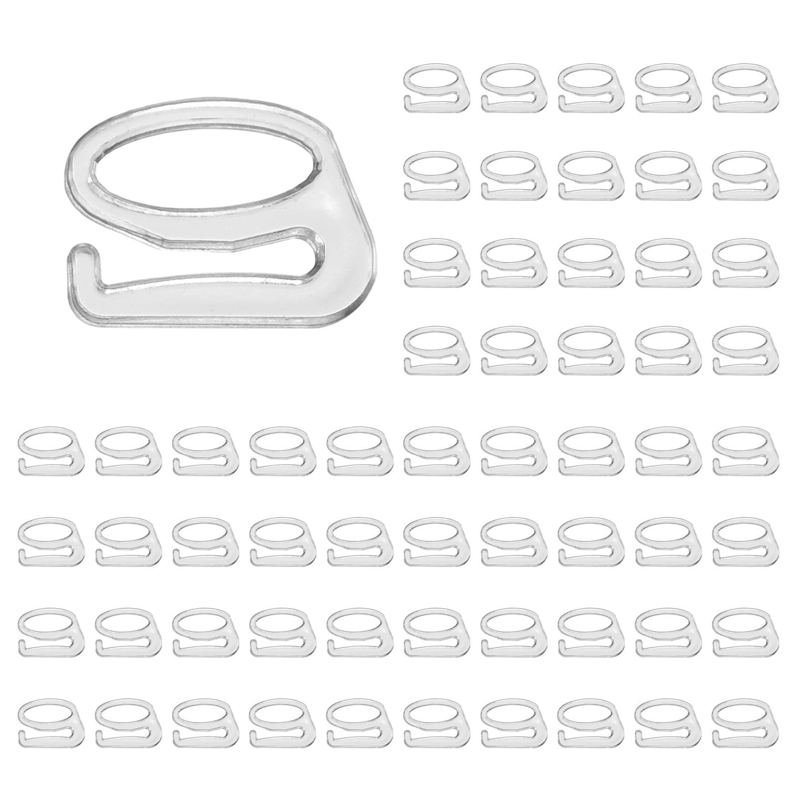 100 Pcs Bra Hooks for Straps| 10mm 9 Shaped Bra Hooks Replacement| Clear