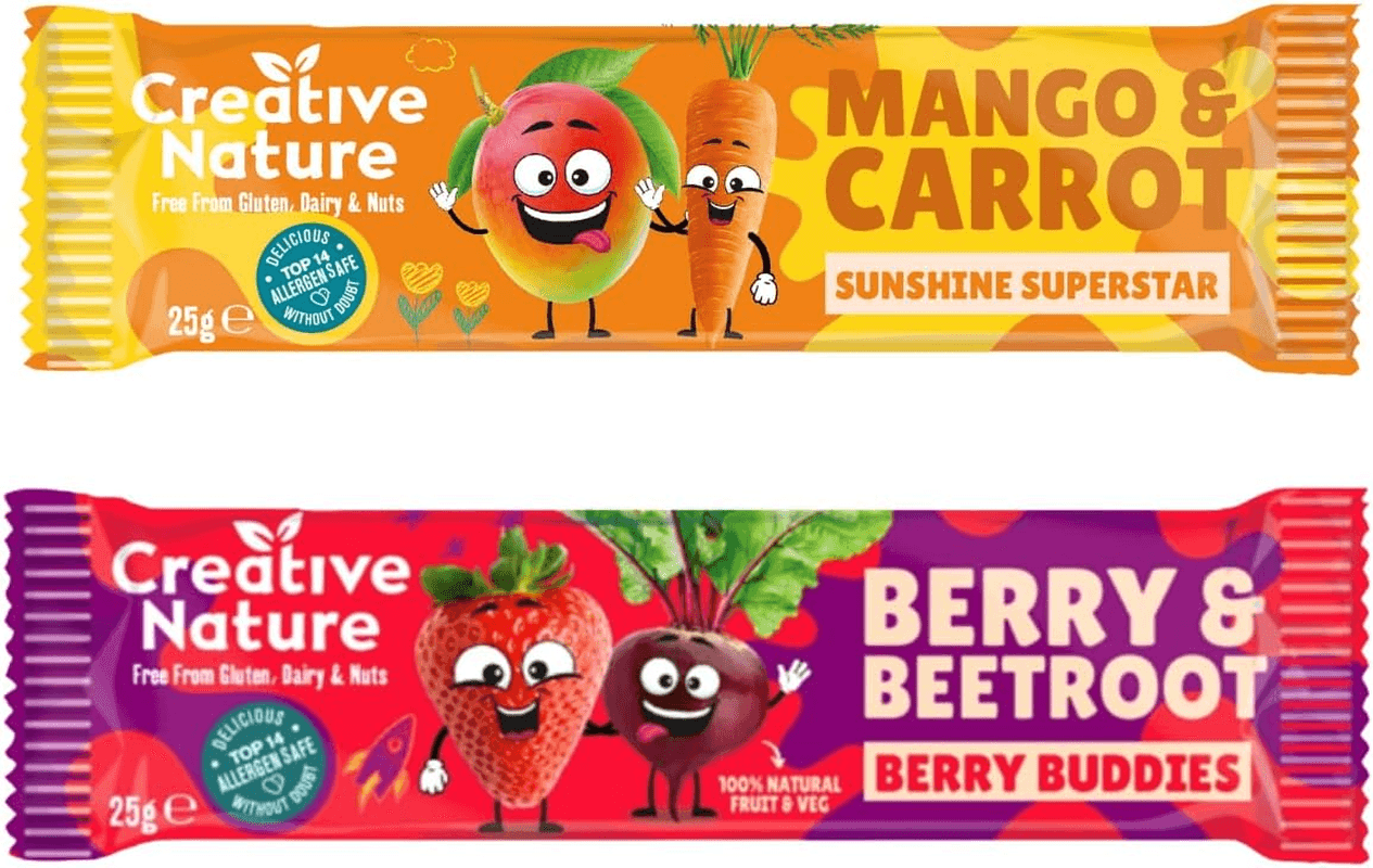 Snack Bars | Mixed - Berry and Beetroot and Mango and Carrot Flavour | Gluten Free |