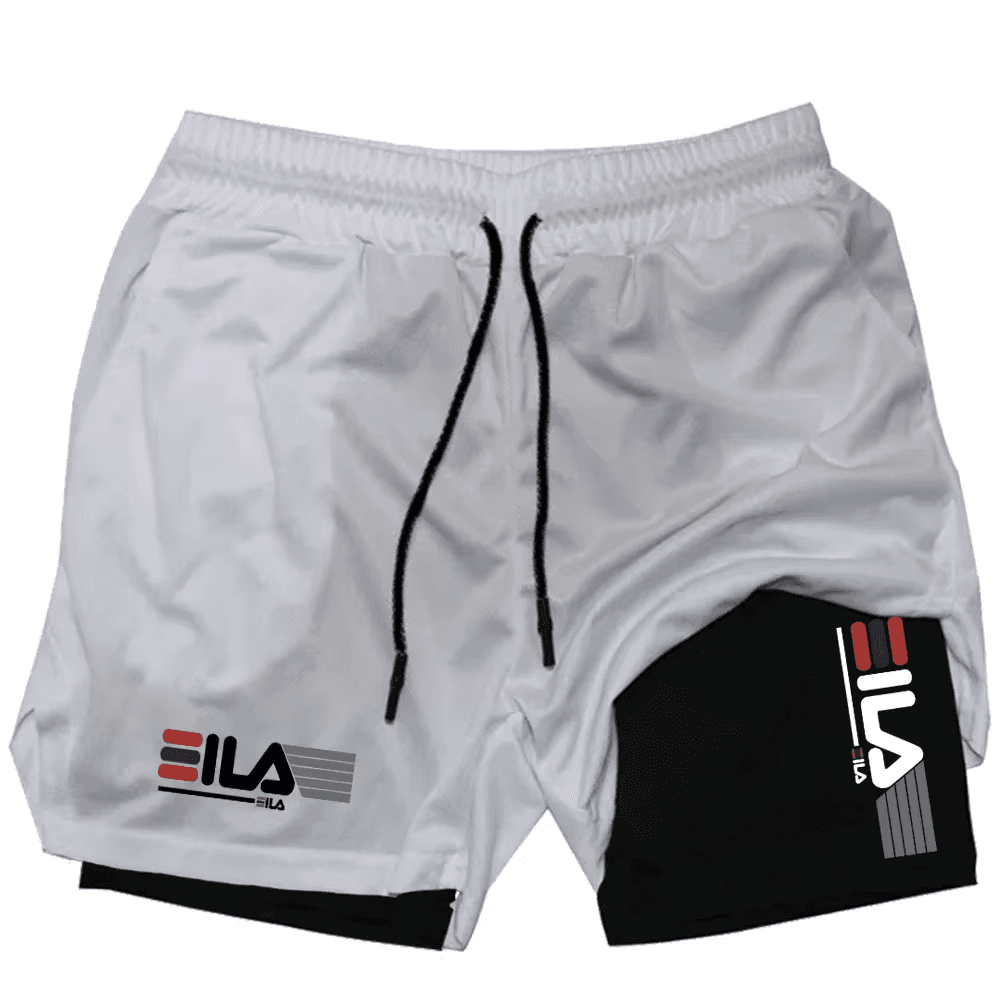 Men'S Two-In-One Sports Shorts Breathable Casual Quick-Drying Double-Layer Short