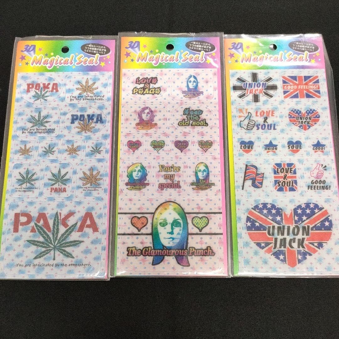 PAKA 3D Magical Seal Set Japanese Made Vintage Heisei Retro Girls Love