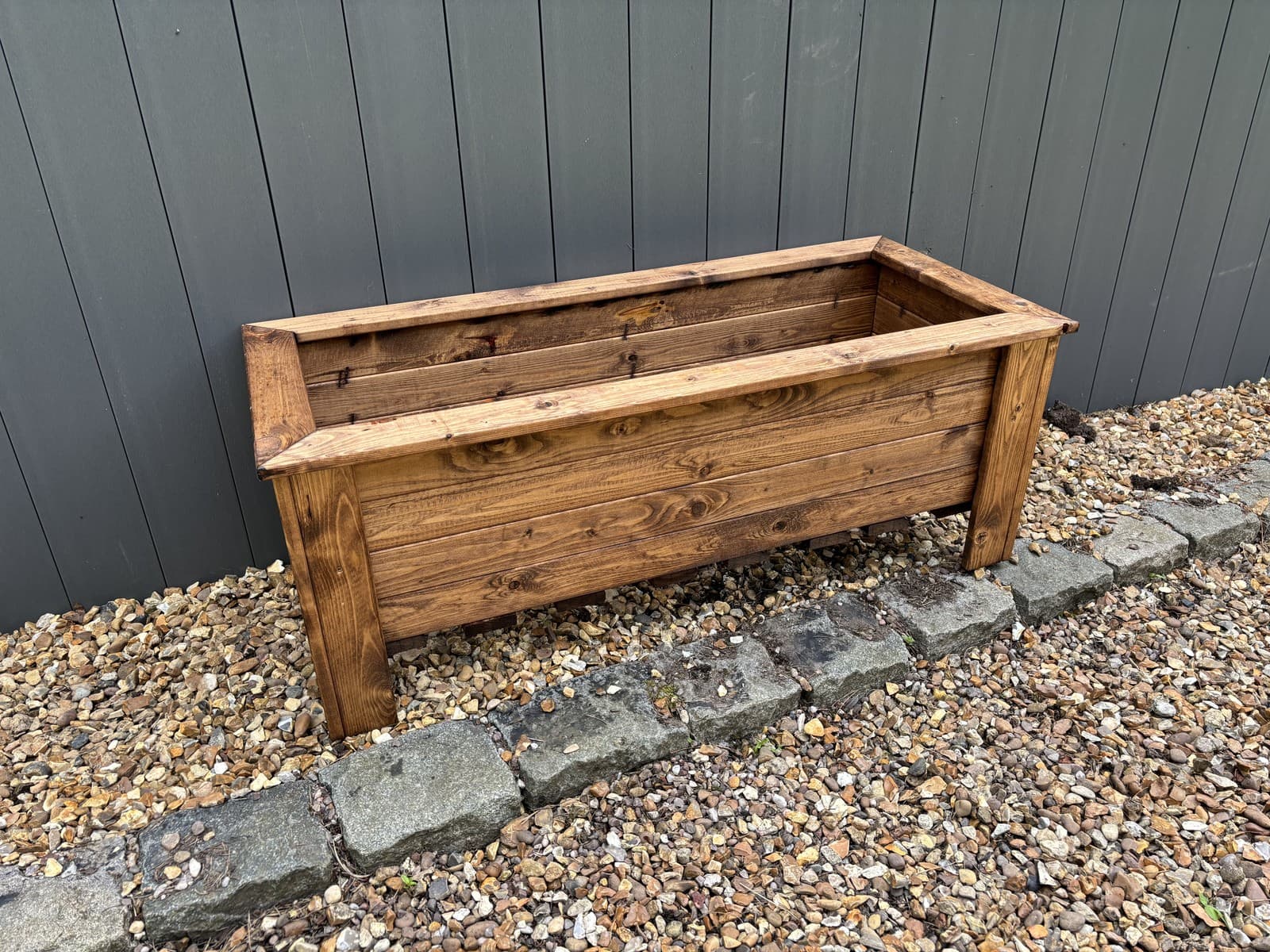 Charles Taylor Prestbury Wooden Raised Rectangular Extra Large Trough Planter view 2