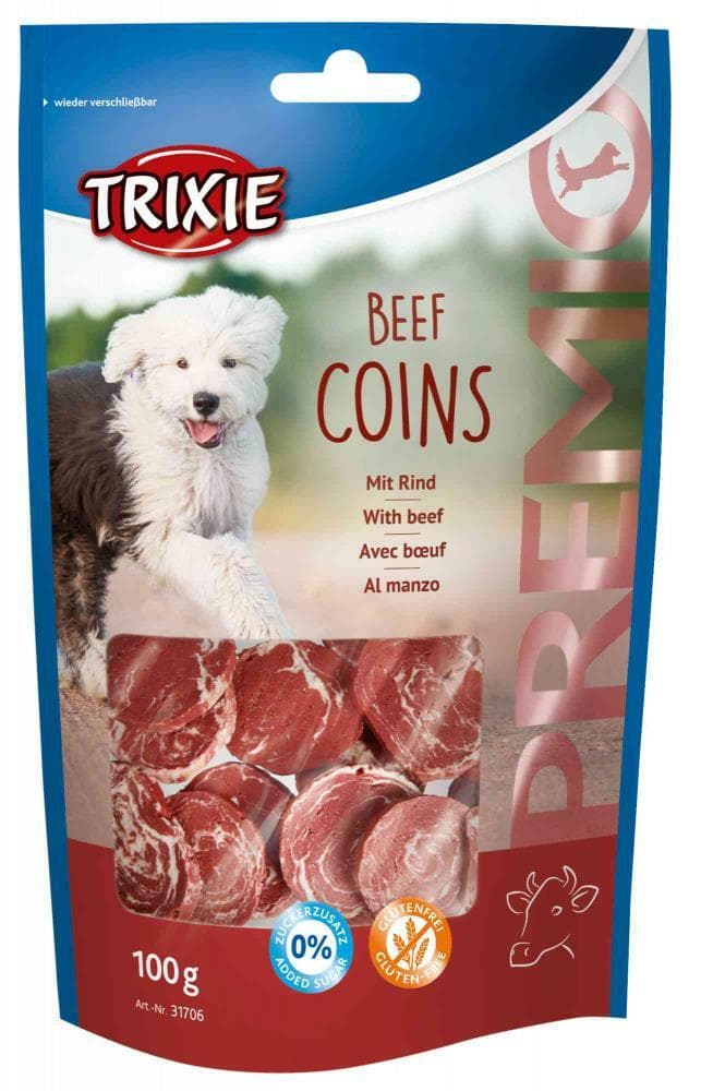Trixie Dog Treat Premio Beef Coins 100g High Protein Snack