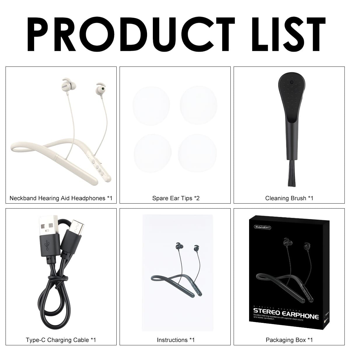 2 in1 Bluetooth Hearing Aids for Seniors Digital Hearing Sound Amplifier Headset