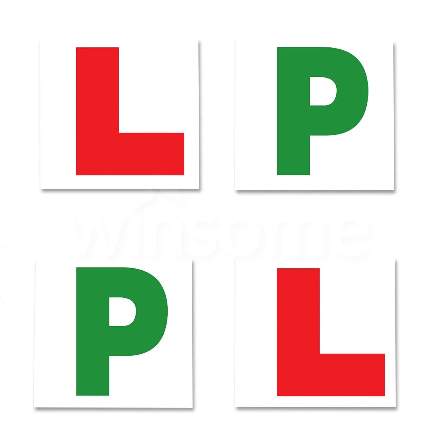 4 x Fully Extra Strong Magnetic Car L and P Plates Learner New Driver Just Passed