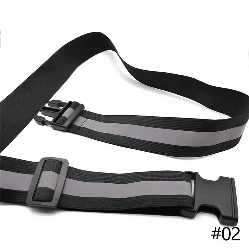 4X120Cm Reflective Elastic Belt Jogging Reflective Strap Adjustable Nighttime Sa