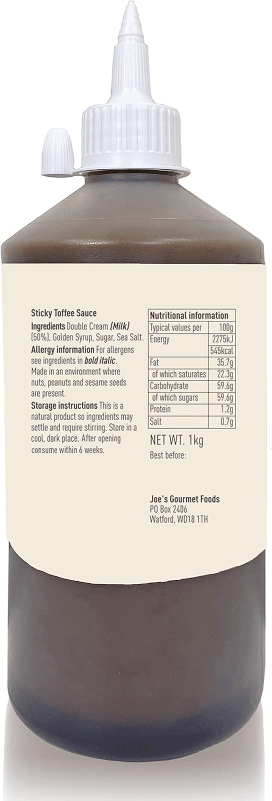 Joe and Sephs Sticky Toffee Caramel Sauce (1X1Kg) | Star Great Taste Award| Carame view 2