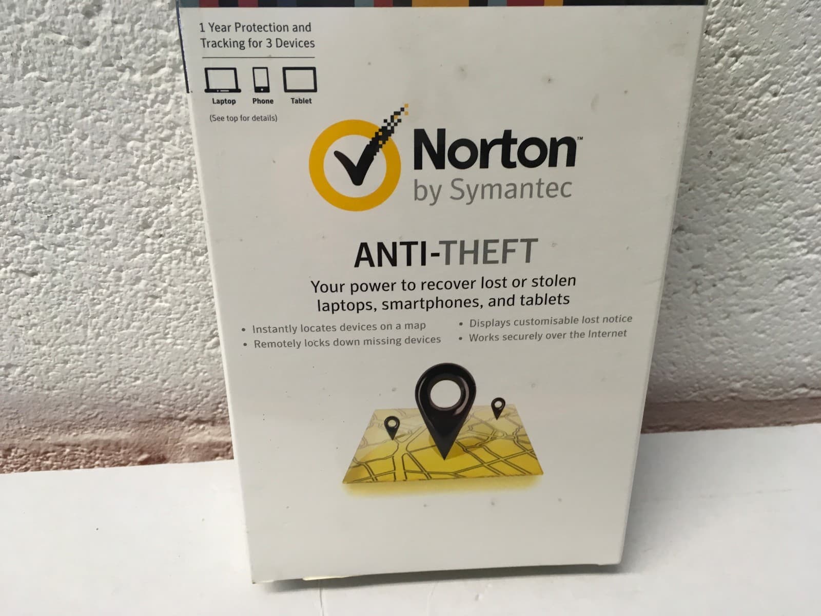 Symantec Norton Anti Theft for Laptop Phone and Tablet - 1 Year 3 Devices