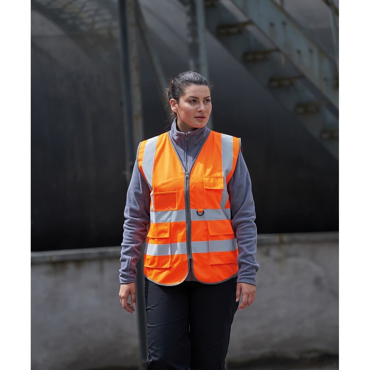 Pro RTX High Visibility Unisex Adults Executive WaistcoatXL Hi Vis Orange  RW766 view 2