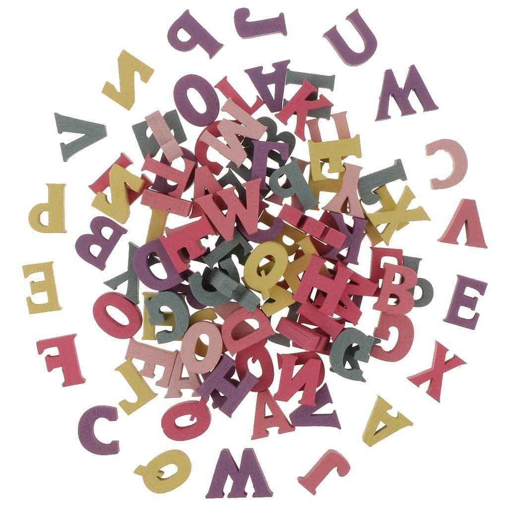100pcs Assorted Color Wooden Letters Alphabet Wood