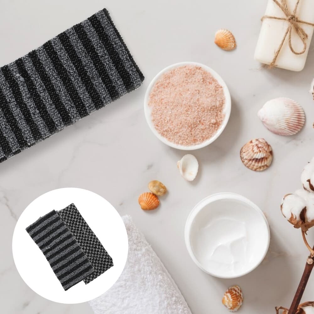 2 Pcs Blissal Exfoliating Shower Towel Back Scrubber Bath Man