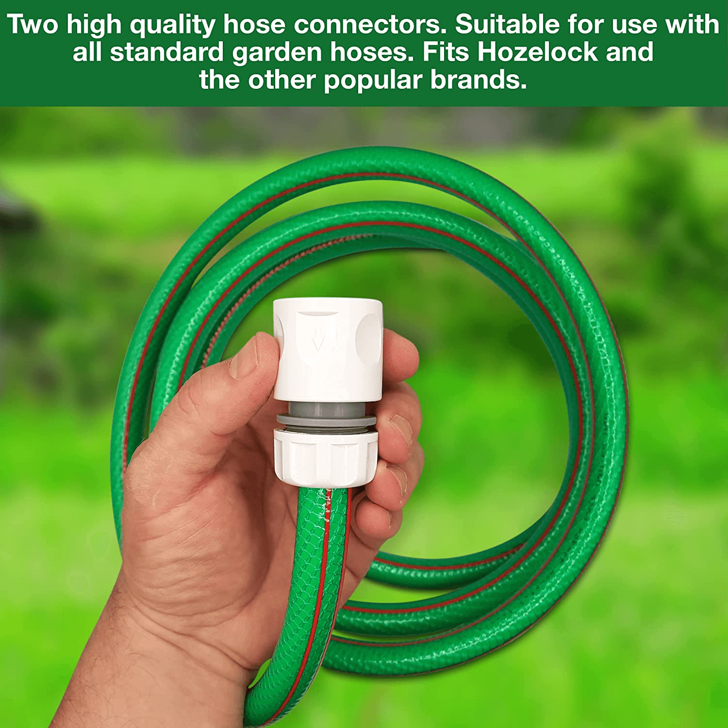 PVC Garden Hose 6-Layer Green  – Flexible Watering Hose with 2 Connectors view 2