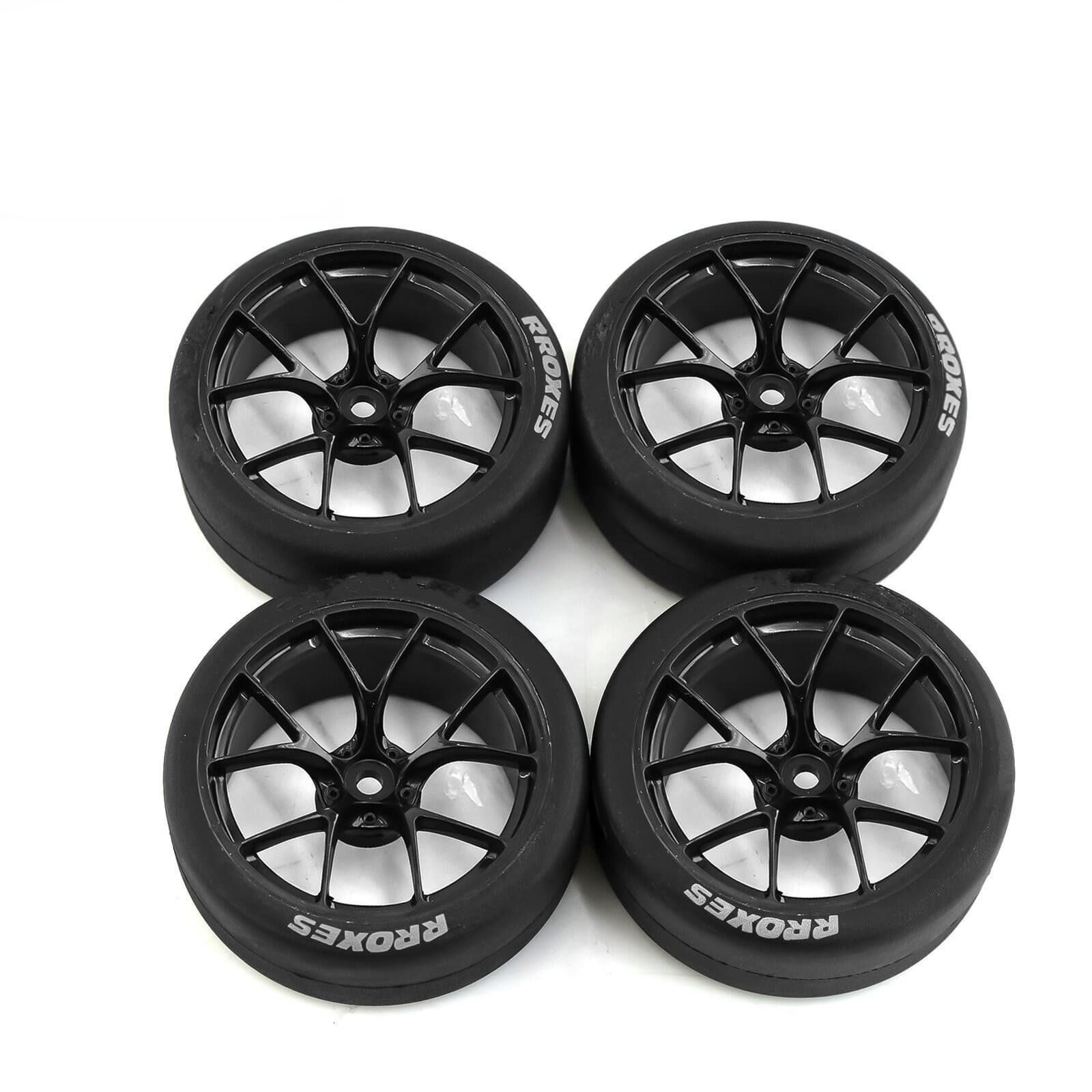 4Pcs/Set Tires and Wheels Rims For Tamiya TT01 TT02 XV01 HPS HPI 1/10 RC Car
