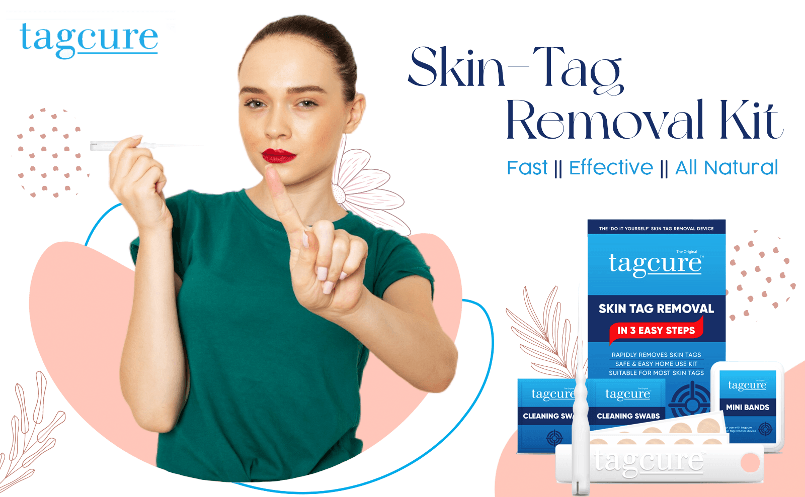 Skin Tag Removal Kit Tagcure For Easy Skin Tag Removal - Includes x10 Tag Bands