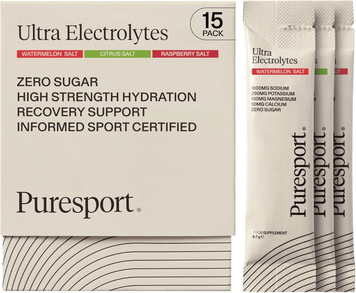 Ultra Electrolytes Hydration Variety Pack (15 Pack) | Watermelon| Citrus and Raspb