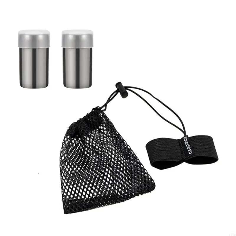 2 Pcs Stainless Steel Travel Spice Containers Mini Salt and Pepper Shakers