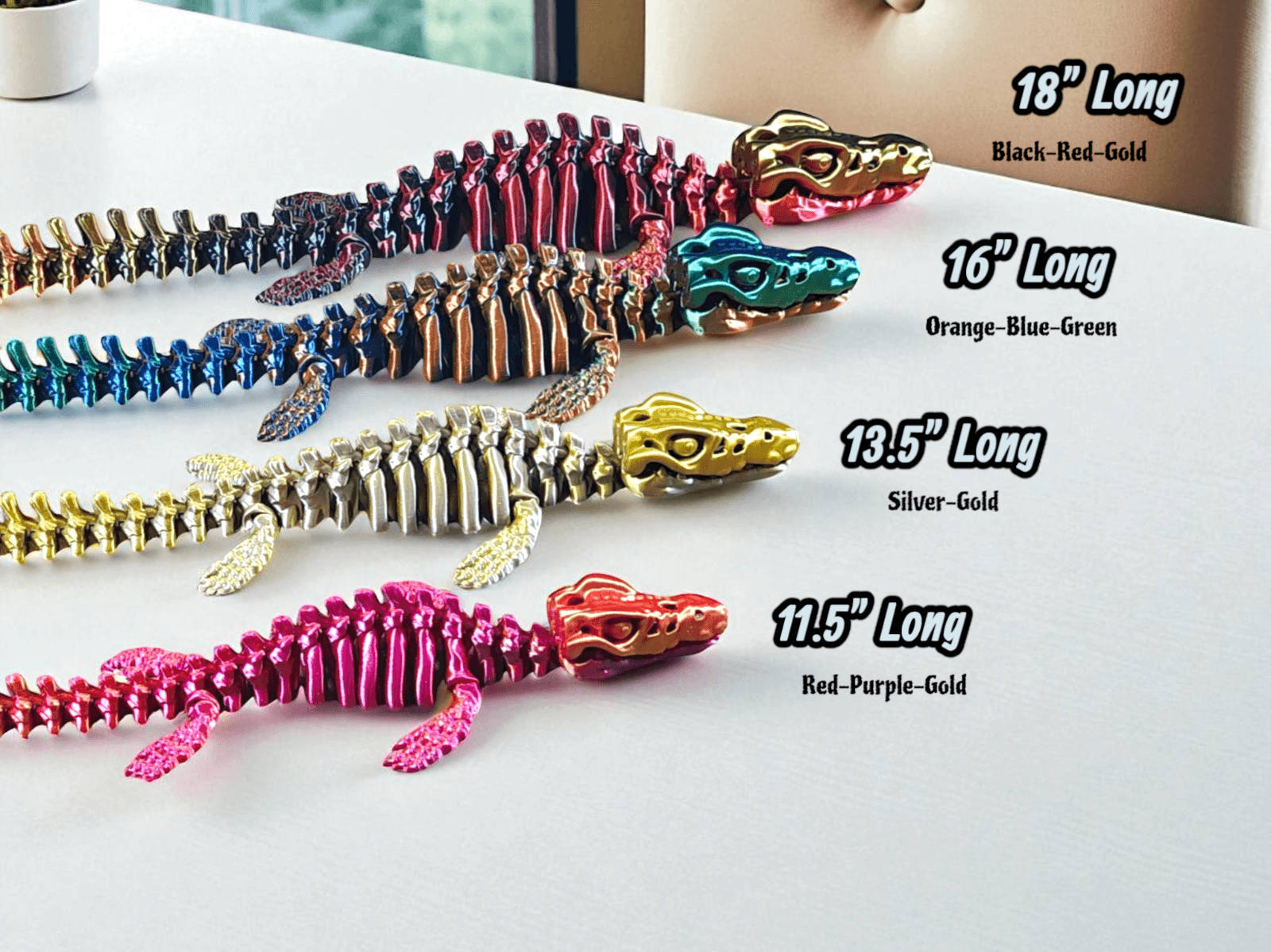 Articulated Mosasaurus Flexi Fidget Gift Desk Toy 3D Printed