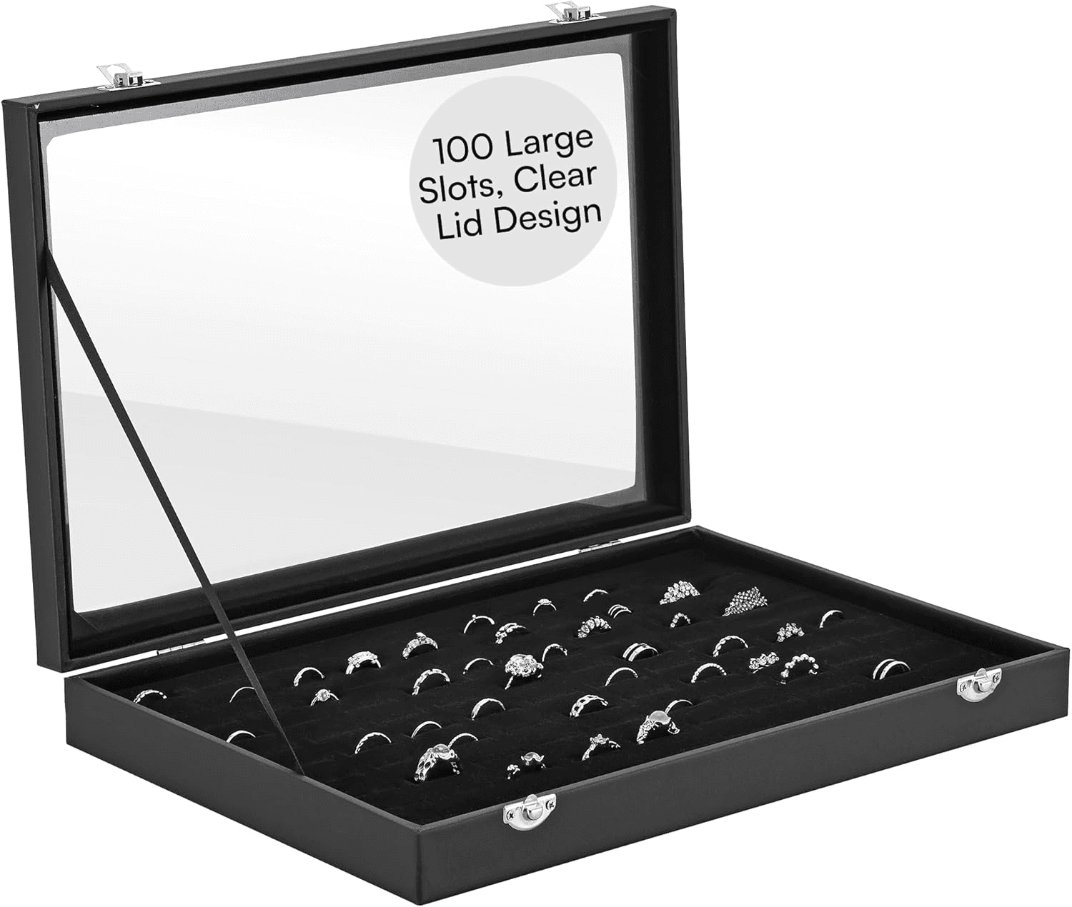 H&S Ring Box - Ring and Earring Storage Organiser - Bulk Ring Holder Jewellery B