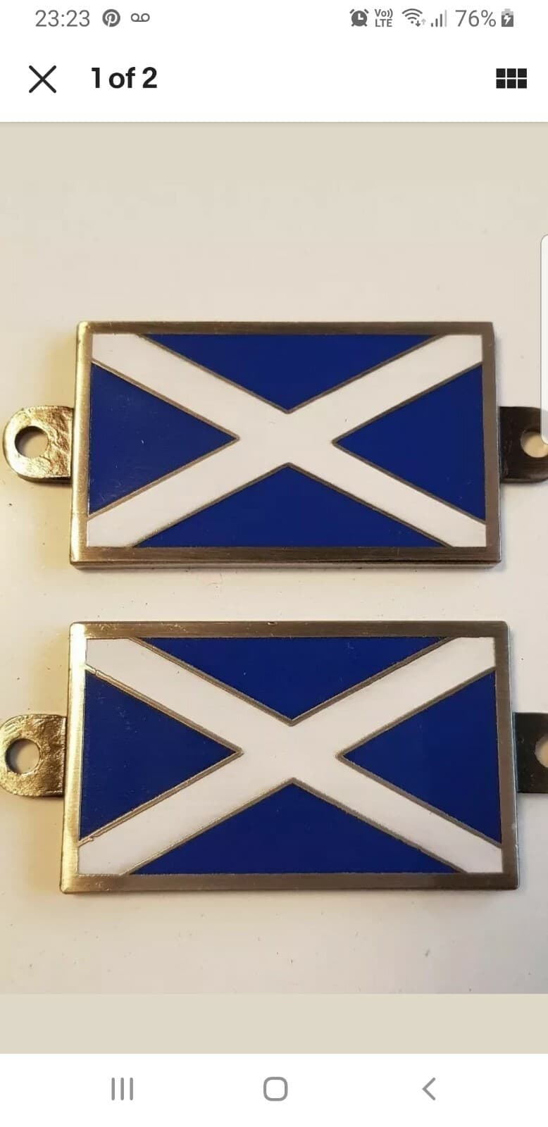 Scottish Enamel Wing Badges - Pair