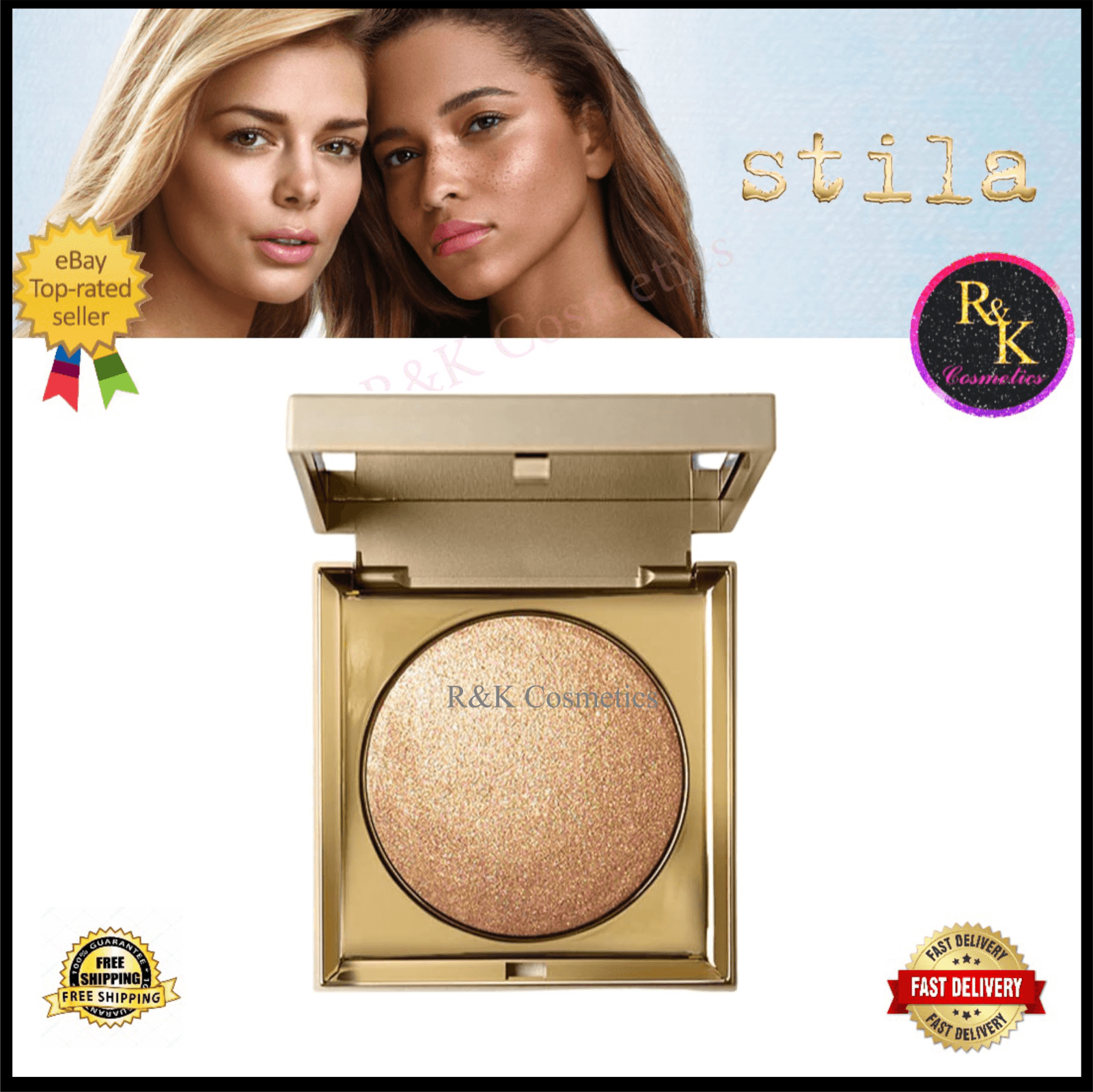 Stila Heaven's Dew Highlighter - Bronze All Over Glimmer - Compact - New - Boxed