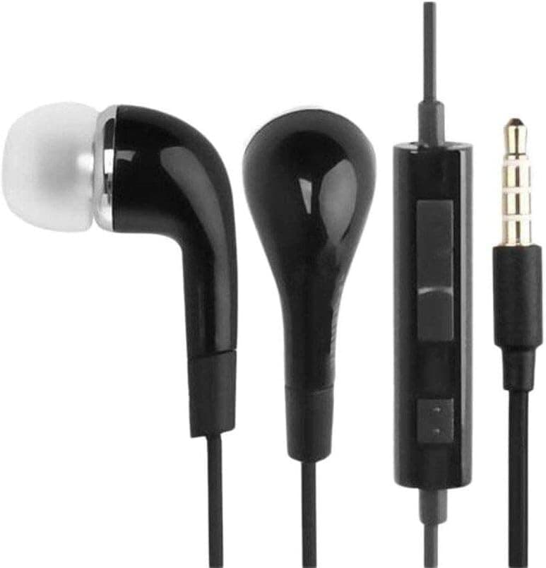 Universal 3.5mm Earphones Wired Earbuds Compatible with Galaxy S3 S6 S8 -Black