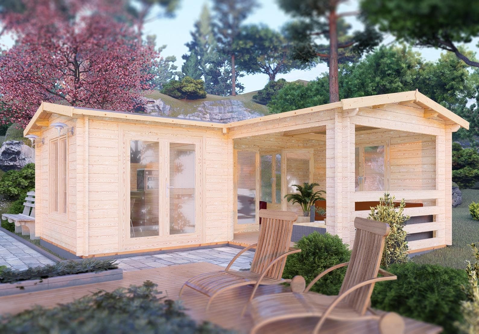 Suzy 18 x 18 Log Cabin