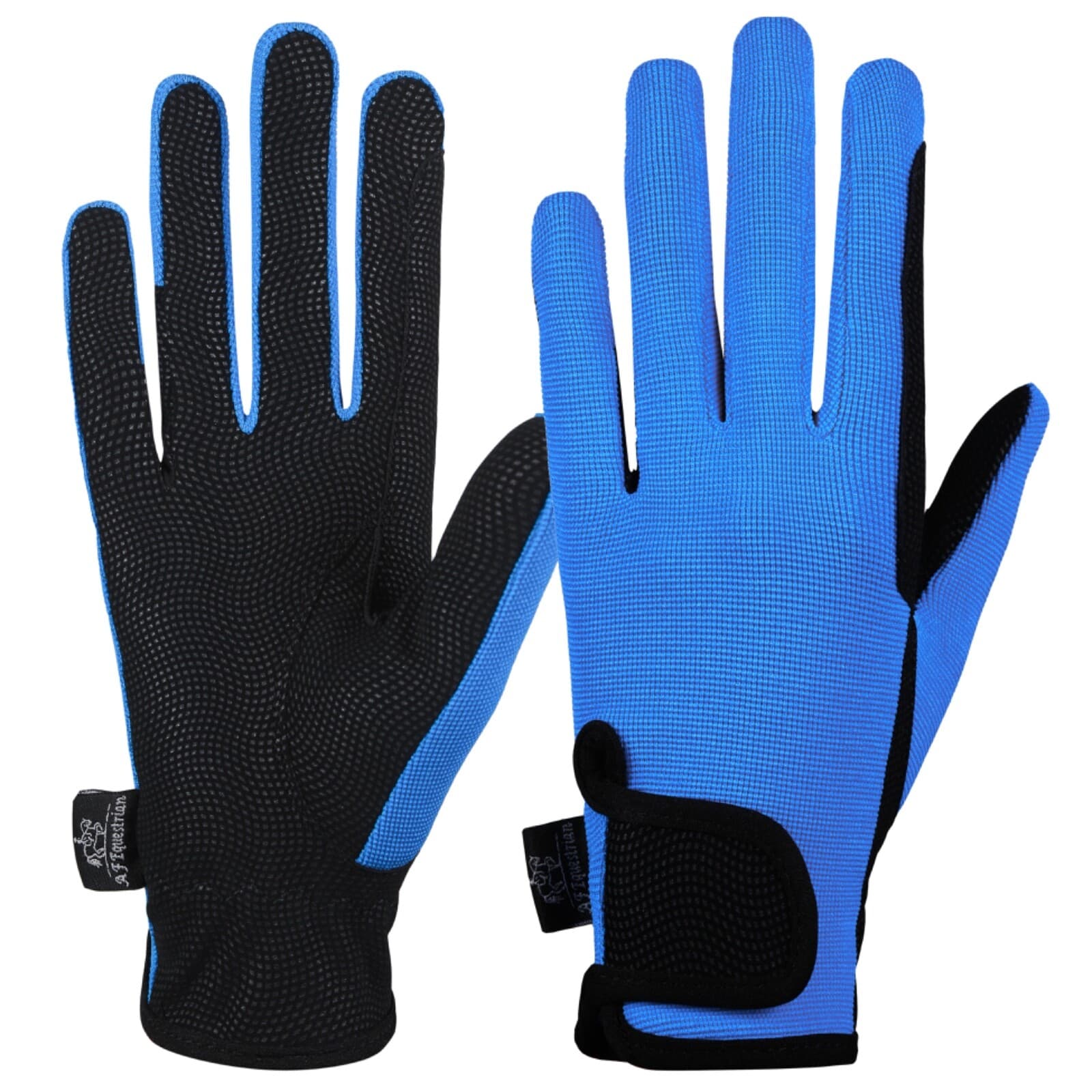 Equestrian Ladies Horse Riding Gloves Synthetic Leather Cotton Dublin Blue 4way