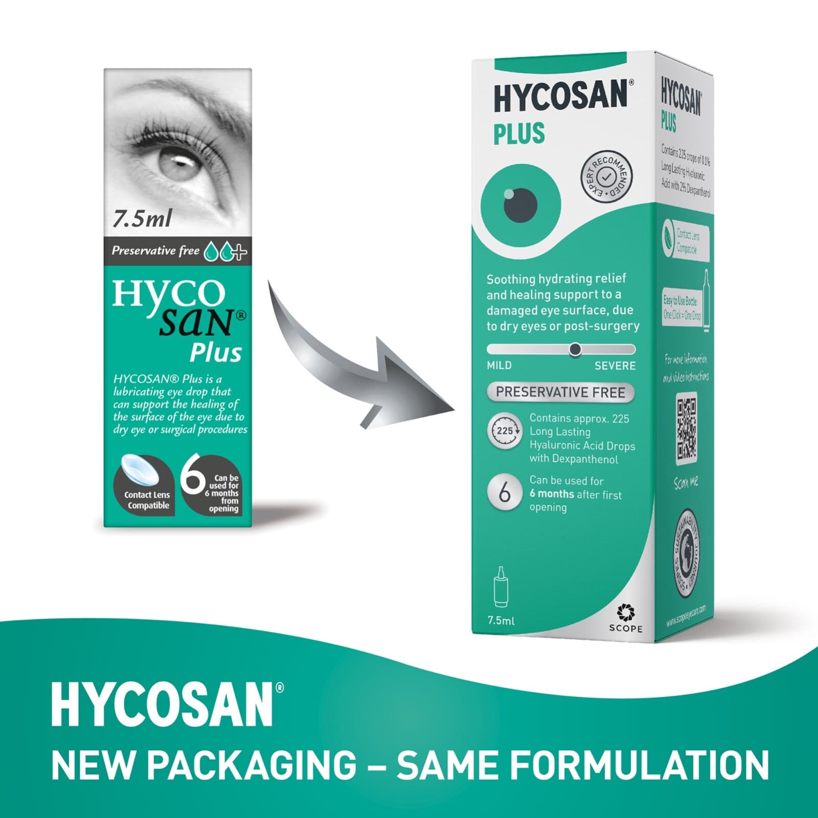 Hycosan Plus + Preservative-Free EXTRA DUAL DRY EYE drops like optrex