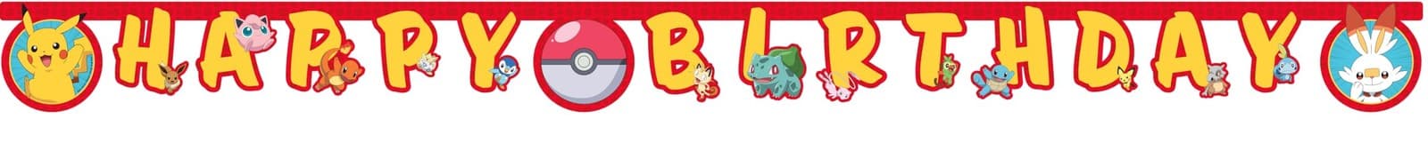Pokemon Paper Party Letter Happy Birthday Banner NEW